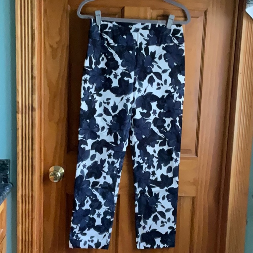 Floral Black and White Women's Pants
